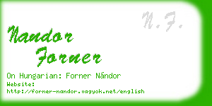 nandor forner business card