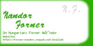 nandor forner business card